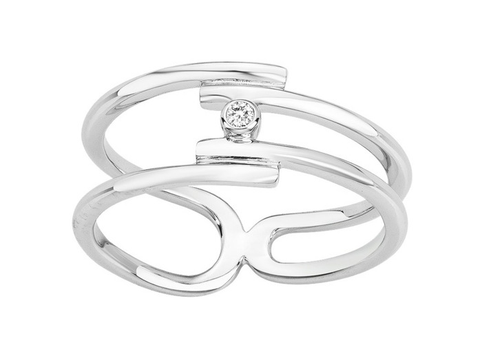 Bague Femme Délicate entrevue Argenté