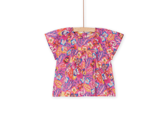 Chemisier rose pétunia à imprimé fleurs