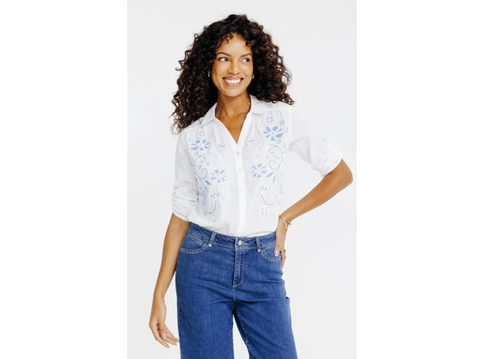 Chemise unie avec patchwork