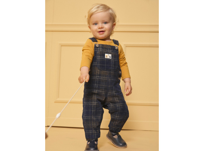 Salopette longue à carreaux