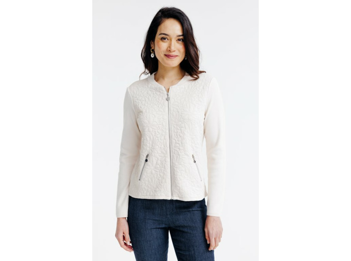 Cardigan bi-matière
