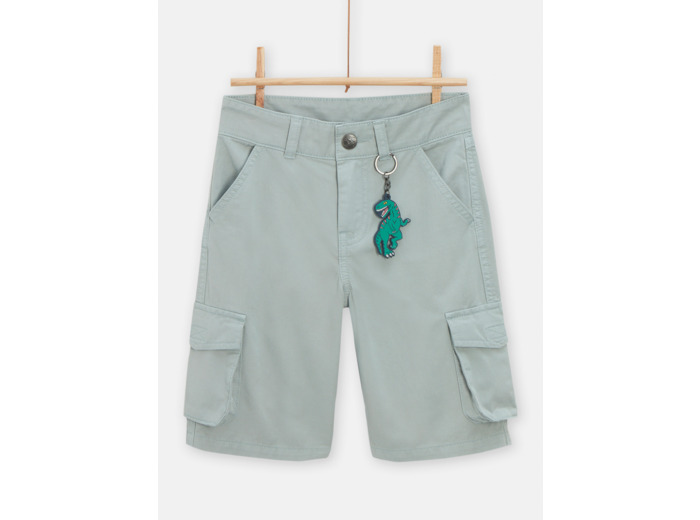 Bermuda dinosaure en denim bleu clair pour garçon