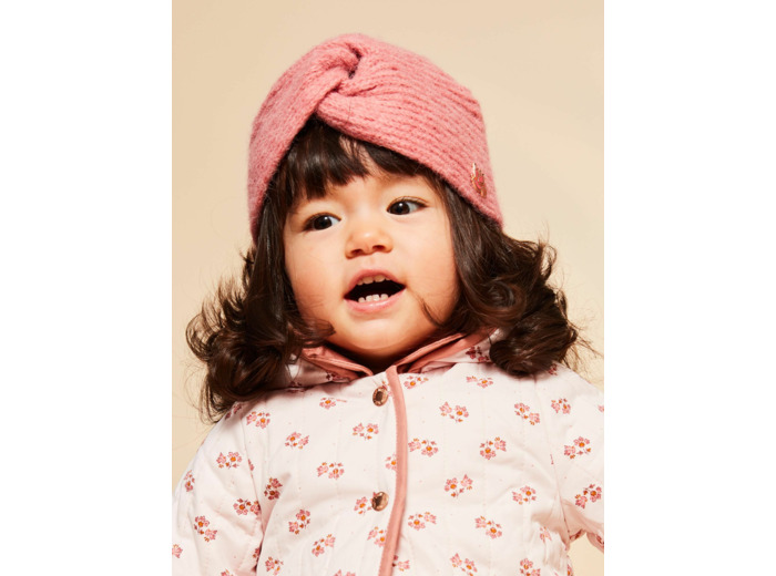 Bonnet vieux rose en tricot