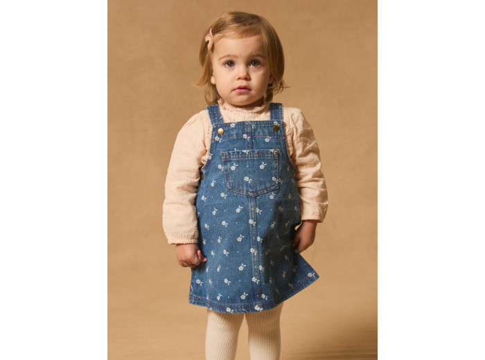 Chasuble en denim floral