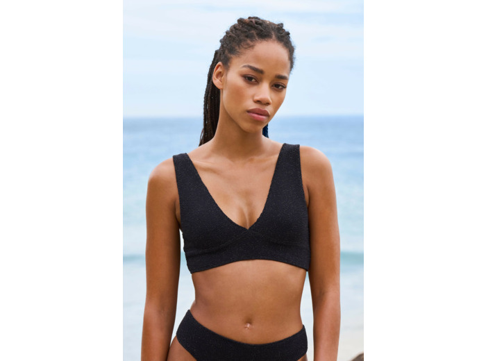 Triangle haut de maillot en matière extensible pailleté,Triangle haut de maillot en matière extensible pailleté;${refinementColor}