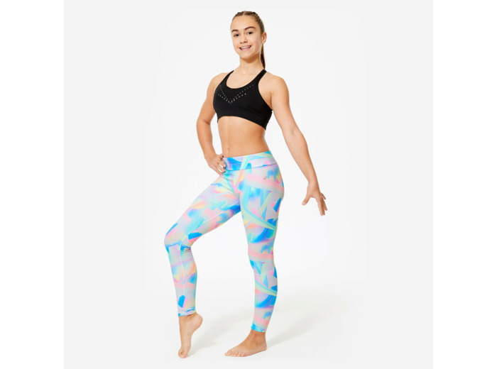 Brassière de gym respirante fille, noire à sequins