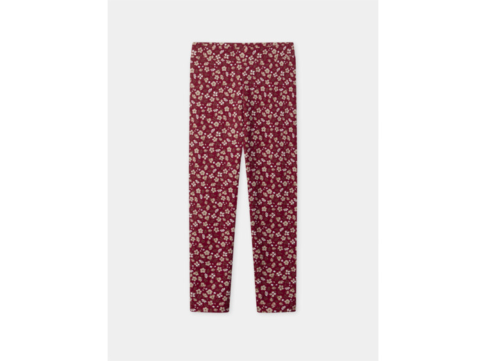 Legging rouge imprimé fleuri Fille