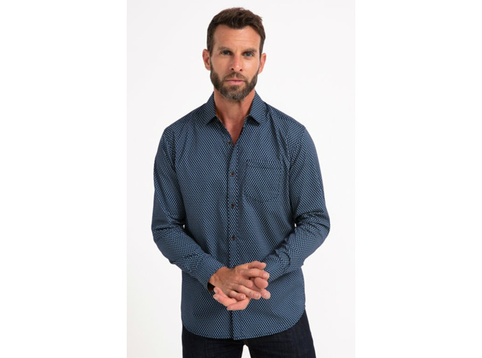 Chemise Manches Longues Imprimé Bleu