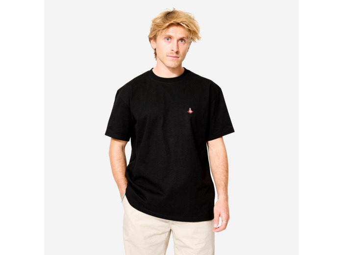 T-shirt de skateboard manches courtes ts500 trafic noir