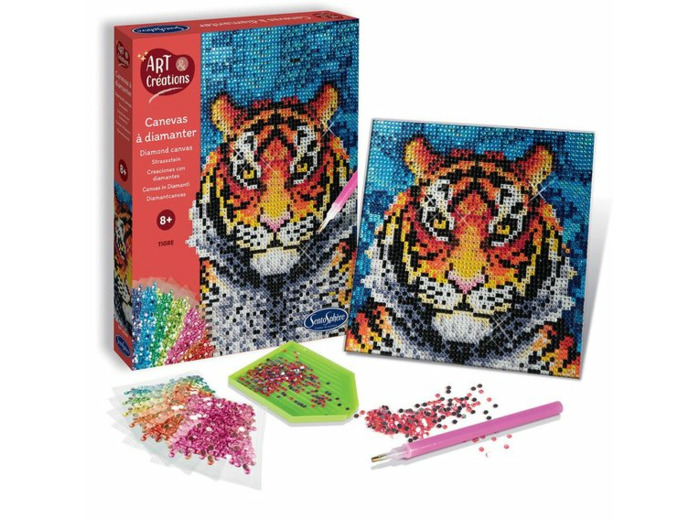 CANEVA À DIAMANTER TIGRE - ART ET CRÉATIONS