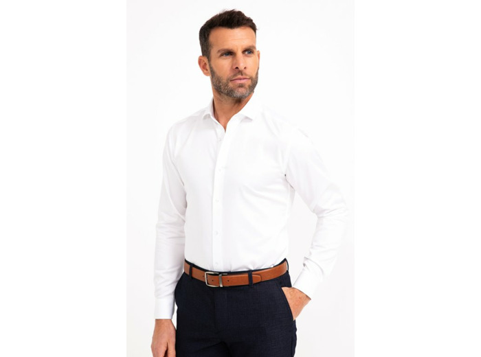 Chemise slim manches longues satin
