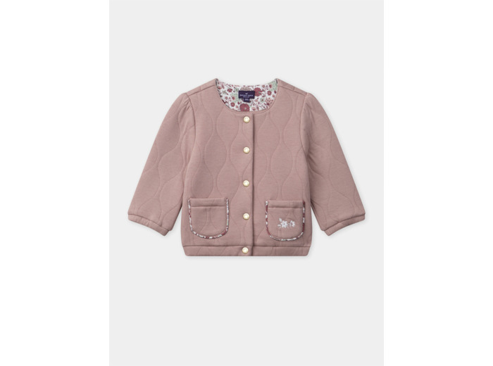Cardigan rose pâle matelassé Bébé Fille