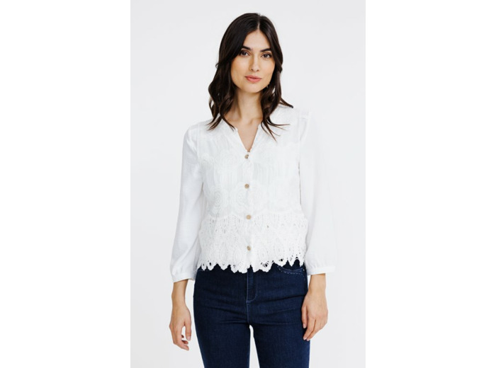 Cardigan bi-matière