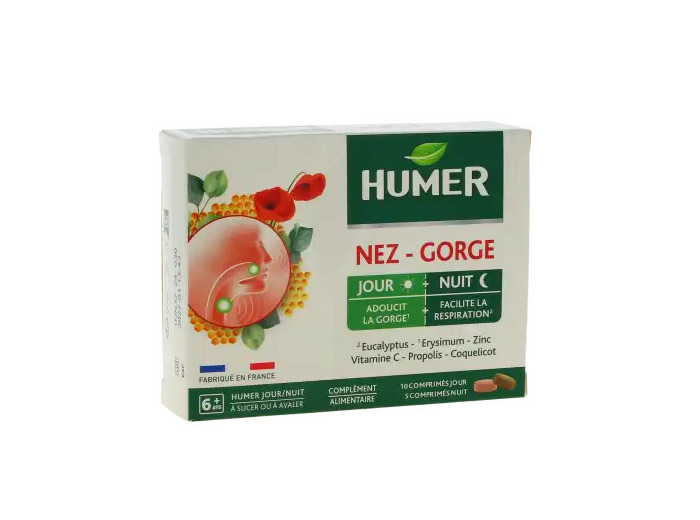Humer Nez/gorge Jour&nuit 15 Comprimés