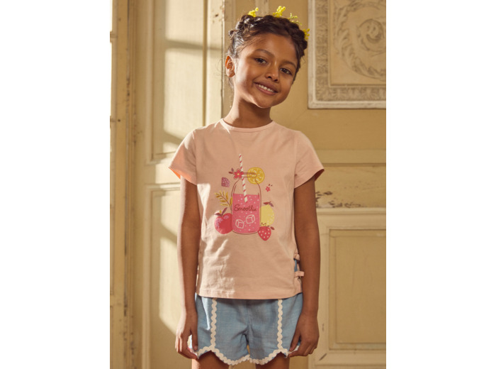 Tee Shirt Manches Courtes Rose