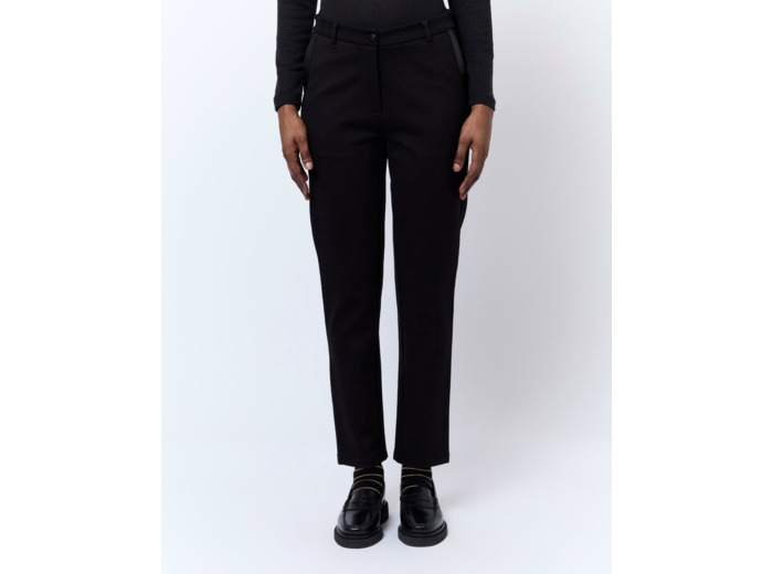 Pantalon 7/8 cigarette uni NOIR Femme