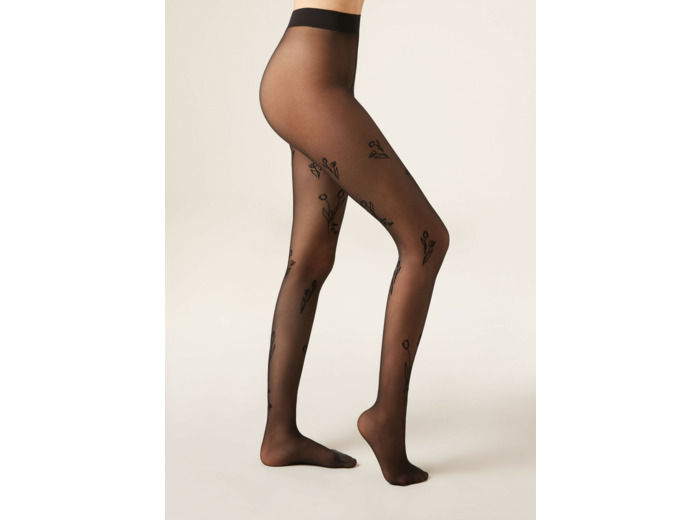 Collant voile à tulipes