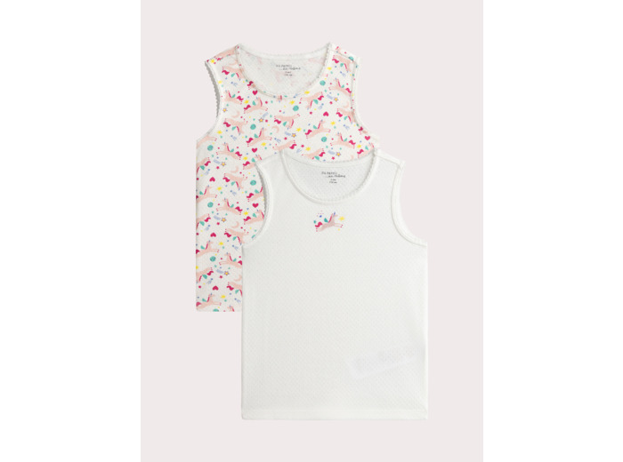 Lot de 2 débardeurs à motif licorne pour fille