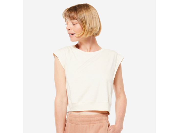 Ts crop loose yoga beige