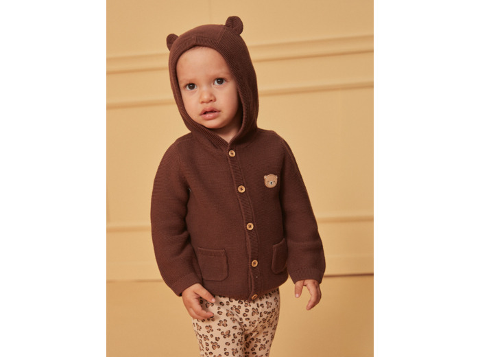 Gilet à capuche avec oreilles ourson