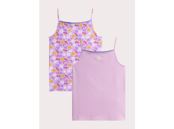 Lot de 2 débardeurs fantaisies pour fille