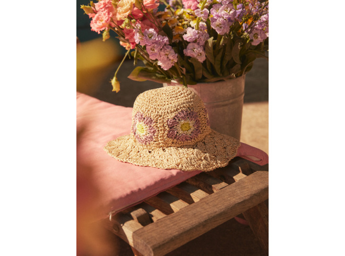 Chapeau de paille beige