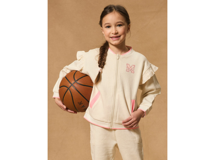 Sweat zippé à volants