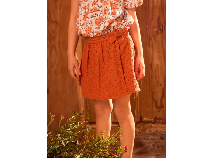 Jupe short broderie anglaise