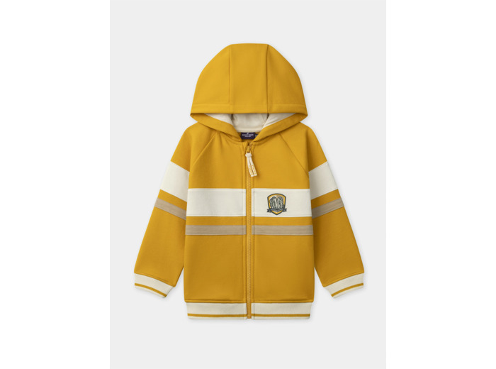 Sweat à capuche zippé jaune Garçon