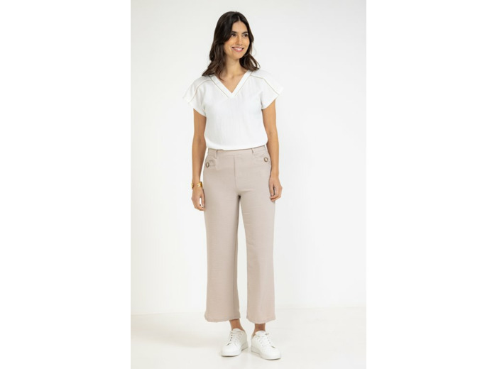 Pantalon fluide large avec ceinture