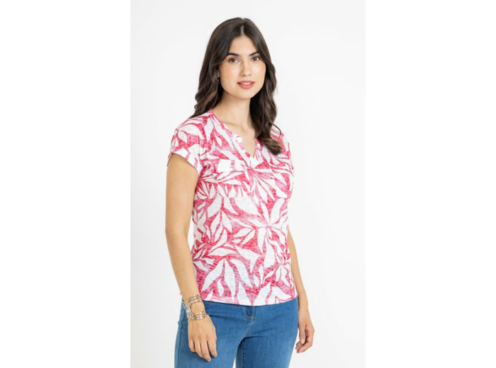 Tee-shirt imprimé col mao