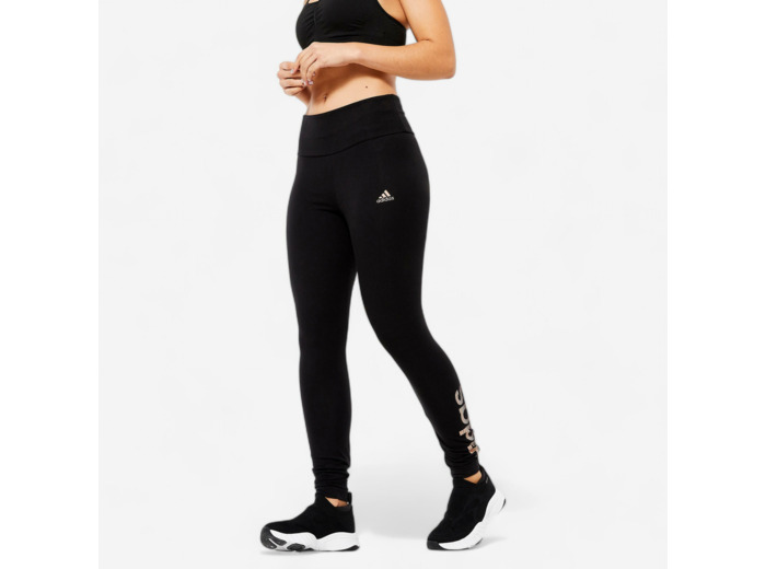 Legging de fitness en coton pour femme, noir