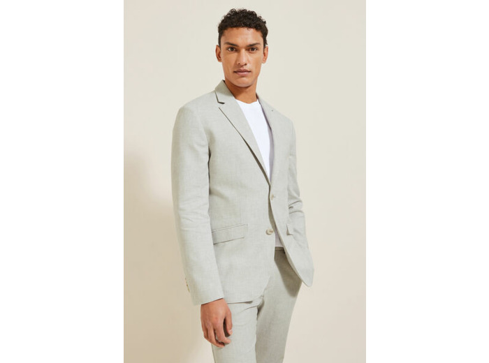 Veste slim à carreaux - Gris clair