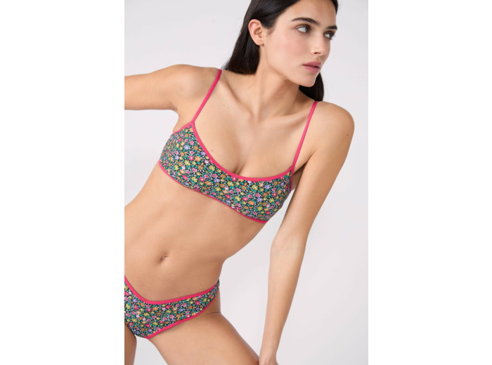Brassière haut de maillot fleuri