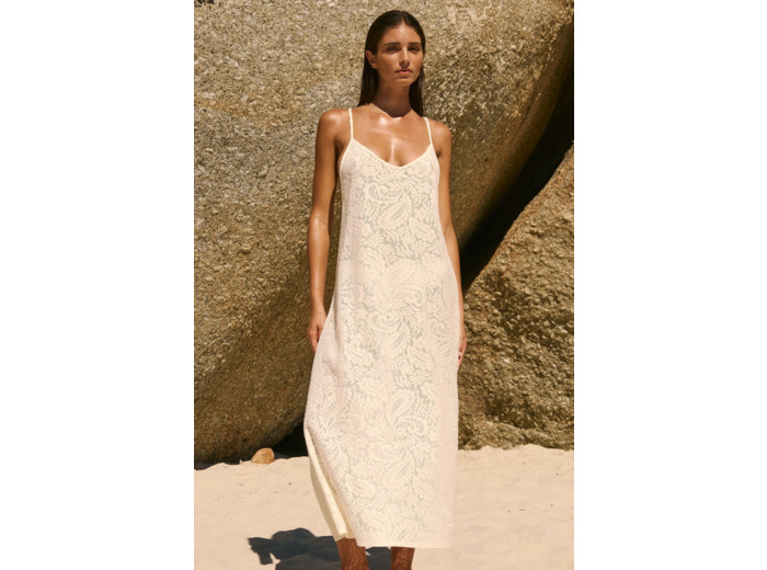 Robe longue dos nu avec coton,Robe longue dos nu avec coton;${refinementColor}