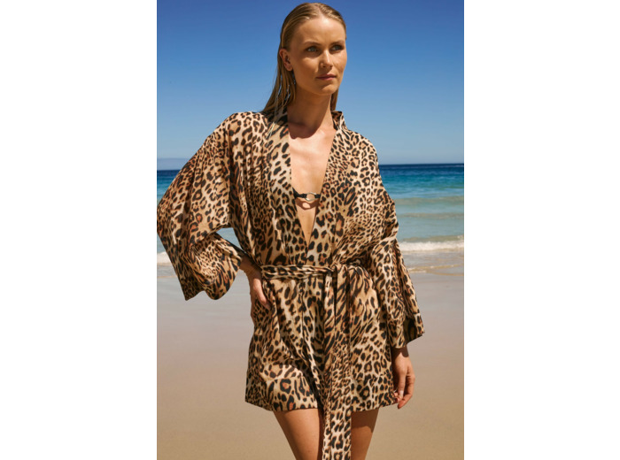 Kimono en coton à imprimé léopard,Kimono en coton à imprimé léopard;${refinementColor}