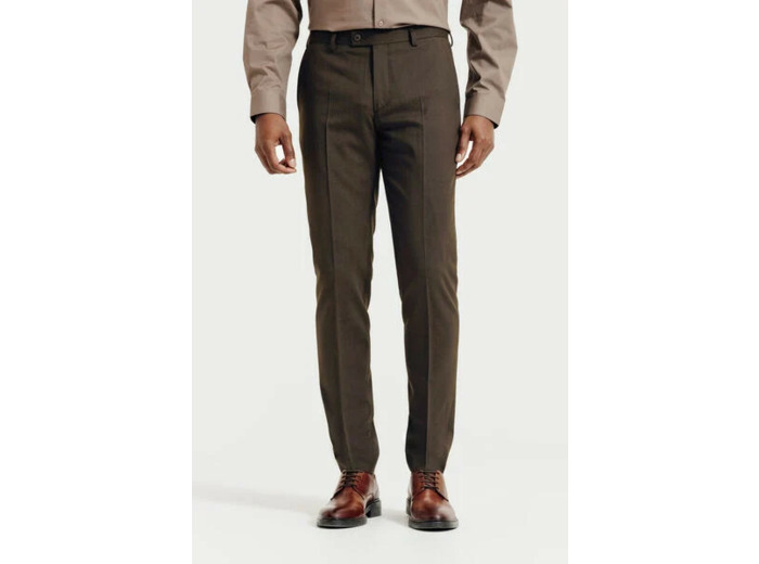 Pantalon de costume slim bi-stretch - Marron