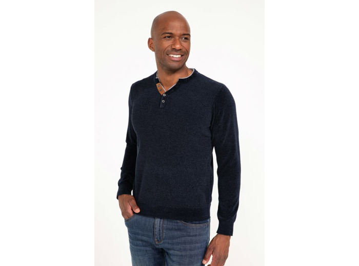 Pull col tunisien chenille