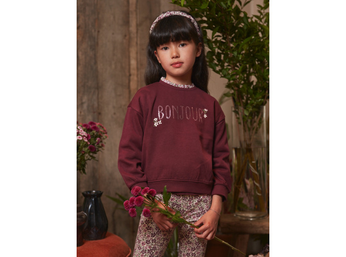 Sweat violet à sequins