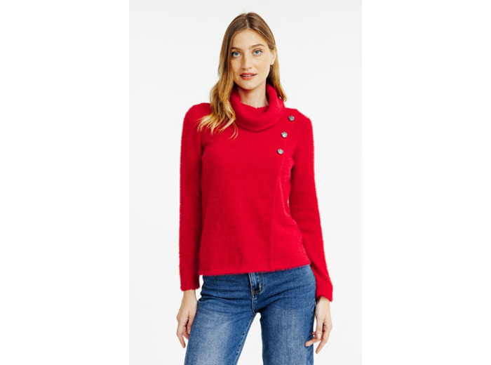 Pull avec fausse plaquette de boutonnage