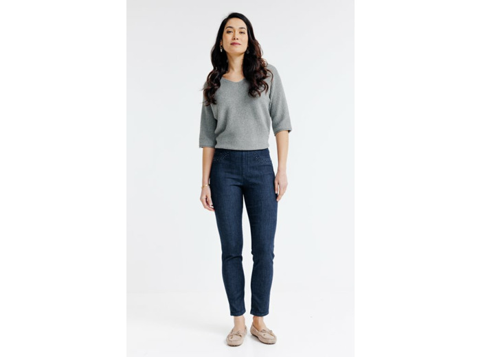 Pantalon en denim et détails fantaisie