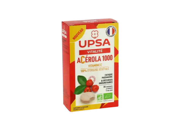 Upsa Acérola 1000 Comprimés à Croquer Bio Boîte De 30