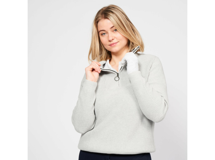 Pull golf 1/2 ZIP Femme - MW500 gris