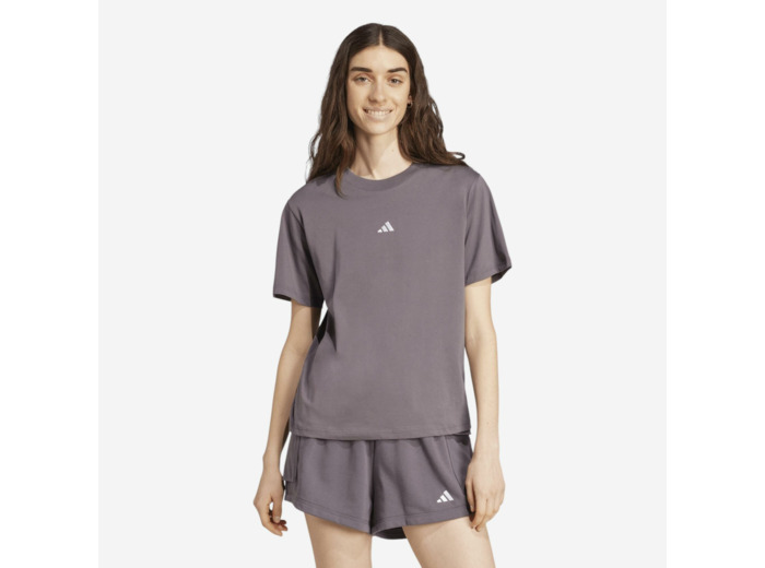 T-shirt de fitness en coton femme, gris