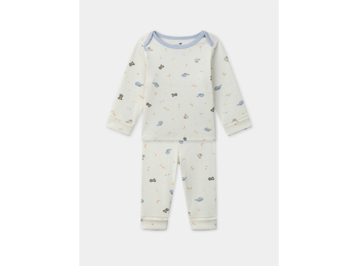 Pyjama écru imprimé animaux Bébé Garçon