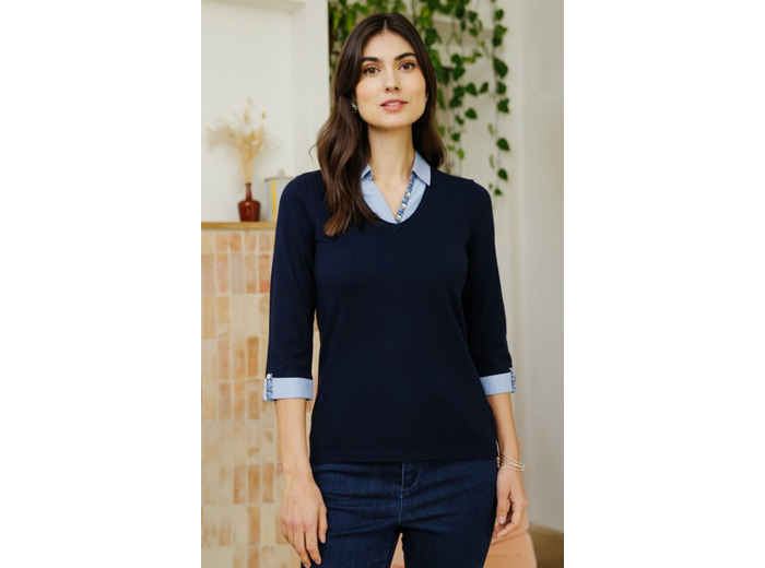 Pull col chemise