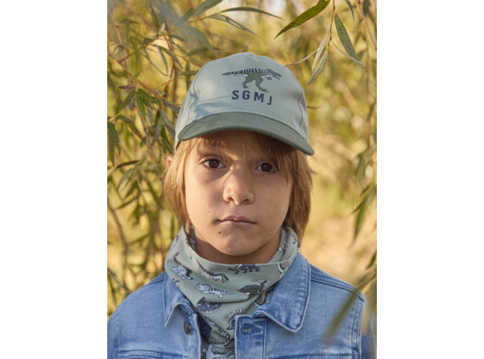 Casquette vert pâle dinosaure