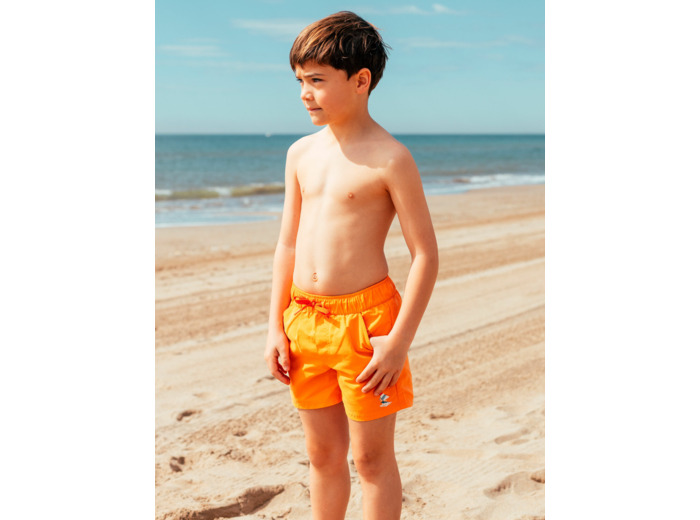 Short de bain orange à motif magique