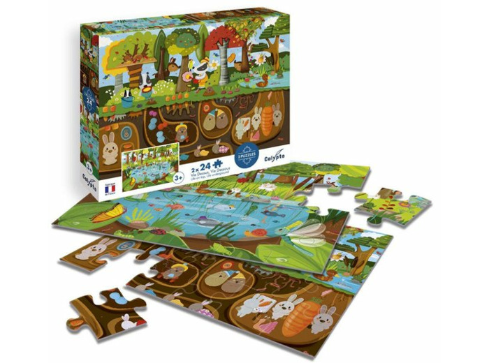 PUZZLE 24 PCS X2 VIE DESSUS/DESSOUS