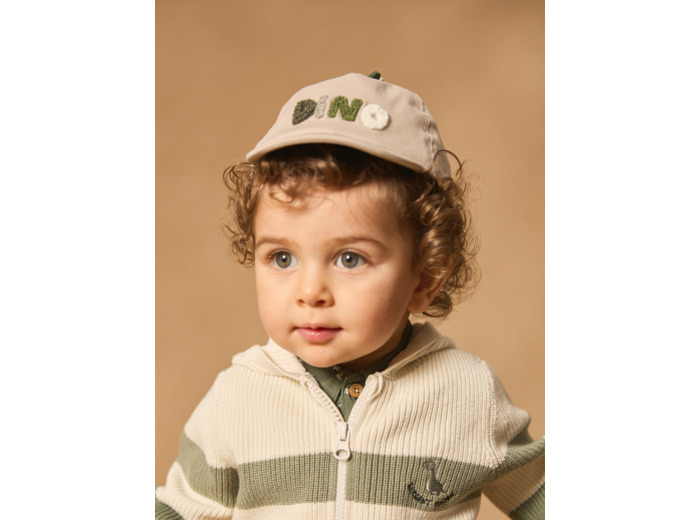 Casquette beige broderie "dino"